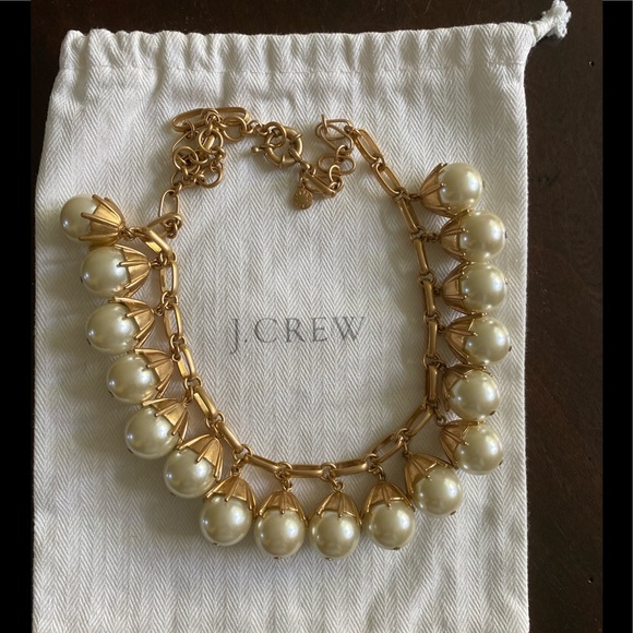 J. Crew Gold and Pearl Statement Necklace - Picture 1 of 6